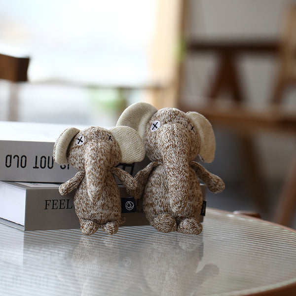 Elassy Organic Plush Elephant Dog Toy Non-Toxic & Azo-Free Dye