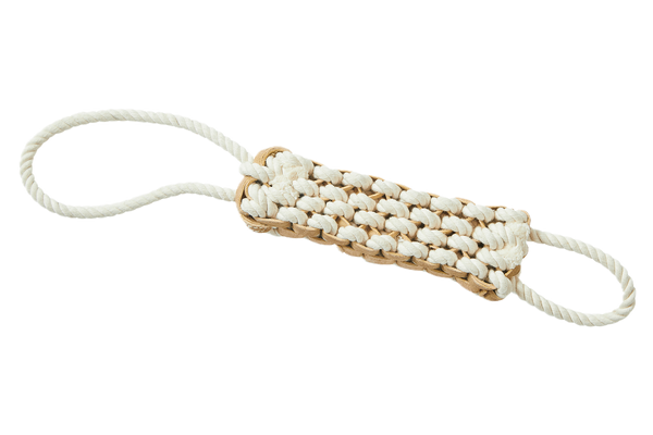 FAD  Natural Hemp & Rawhide Tug Toy 🐶🌿 Strong, Sustainable, and Perfect for Playtime!