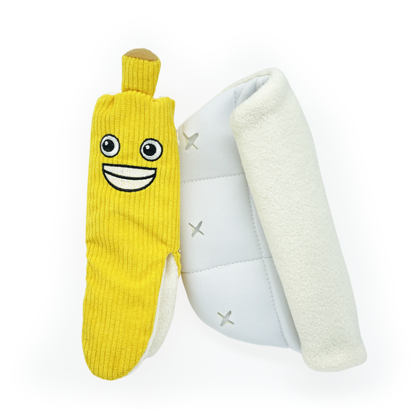 Fetch  AZO- Free Hide-and-Seek Banana Plush Puzzle Interactive Toy for Dogs & Cats