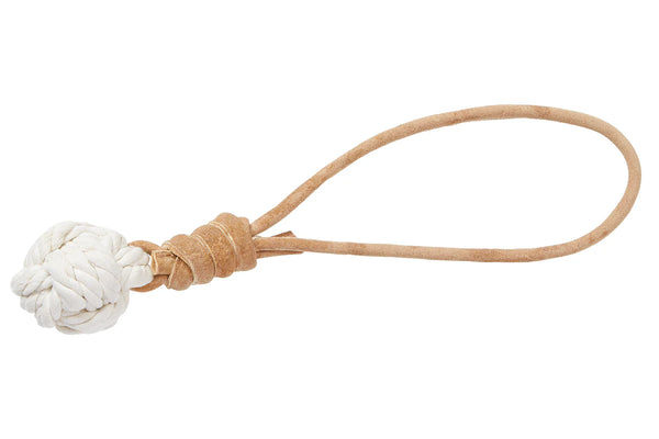 FAD Leather & Cotton Dog Toy - Ball Shape for Tug & Play