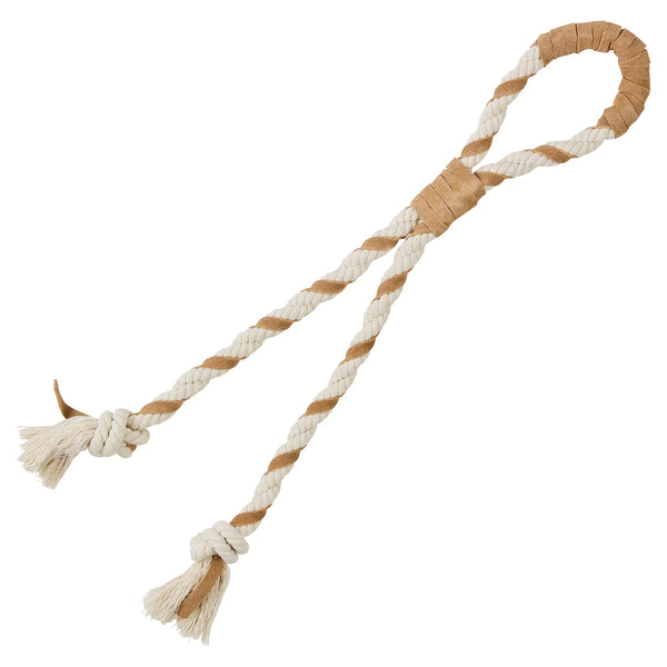 FAD Leather & Cotton Dog Toy – Double Tag Tug Toy
