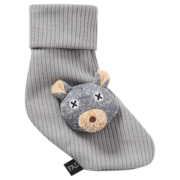 FAD Naughty Sock Dog Toy - Bear Design with Squeaker